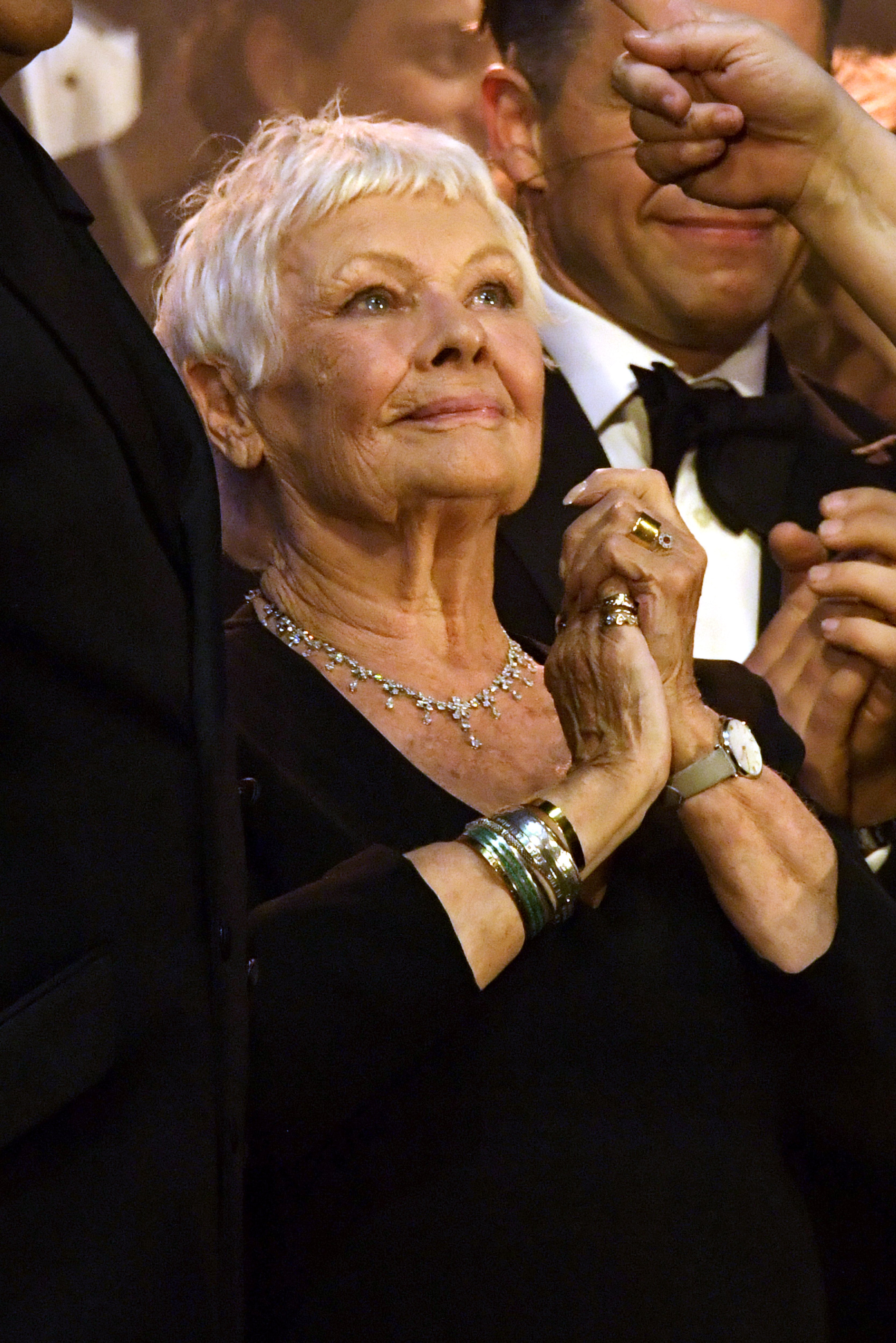 Judi Dench bows at the curtain call during the Gala performance of "Sondheim's Old Friends" in aid of the Stephen Sondheim Foundation at Sondheim Theatre on May 3, 2022, in London, England. | Source: Getty Images