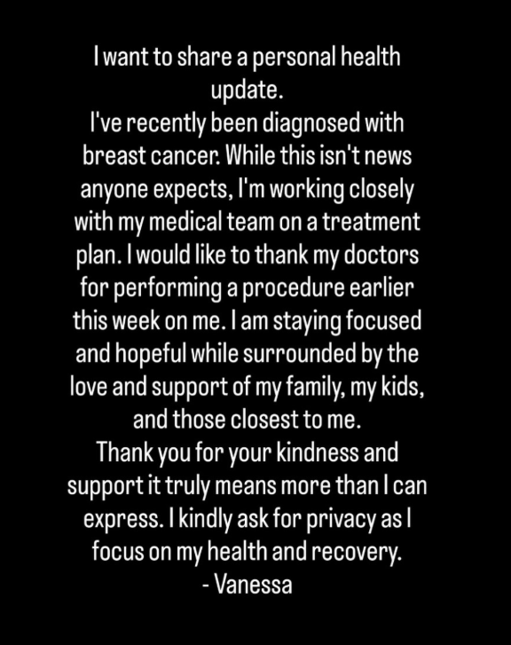 Vanessa Trump shared a health update on Instagram, announcing her breast cancer diagnosis | Source: Instagram/officialvanessatrump