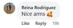 A screenshot of a Facebook comment from one of Katie Holmes' admirers commenting on her biceps. | Source: facebook.com/DailyMail