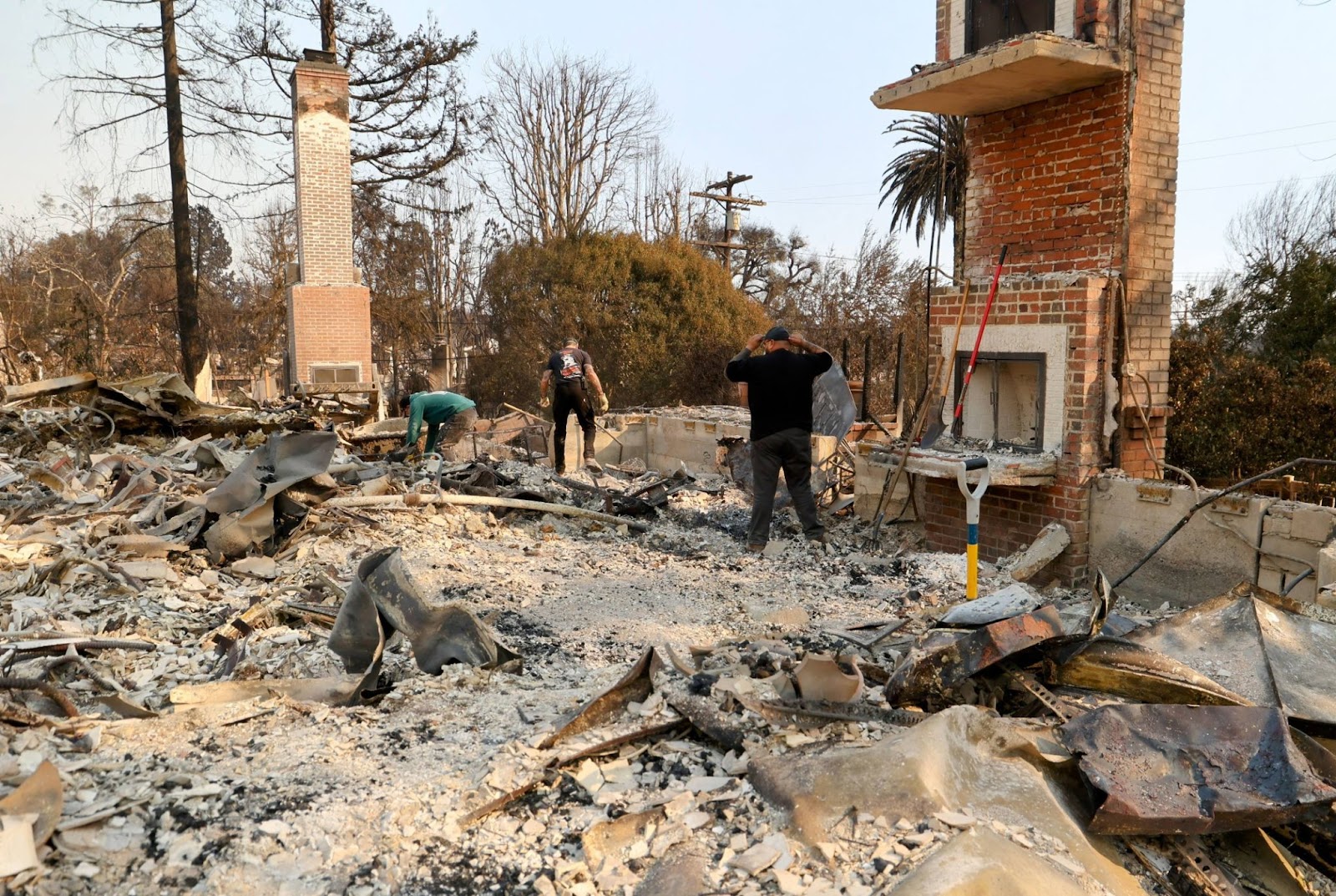 A view of Anthony Hopkins's home destroyed in the Palisades fire on January 10, 2025, in Los Angeles, California. | Source: Getty Images