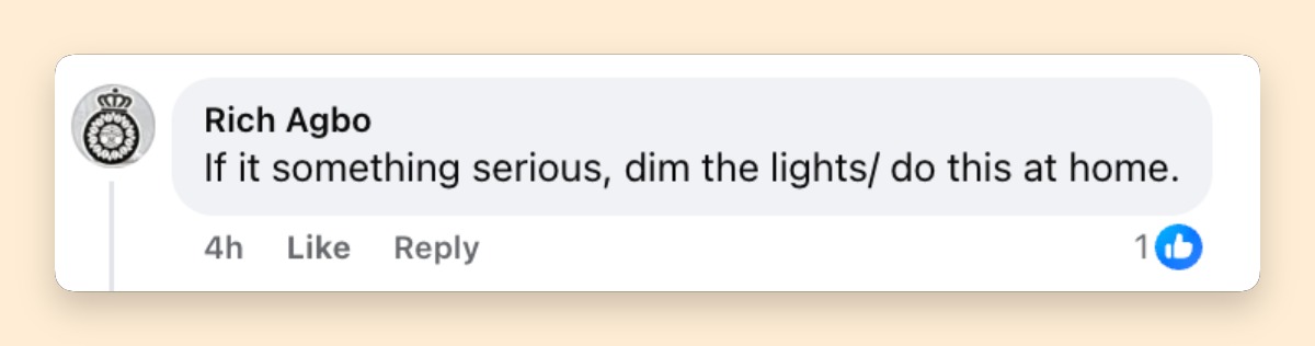 A netizen's comment on the video of Rihanna and A$AP Rocky’s emotional conversation inside a van | Source: Facebook/pinkworldstation
