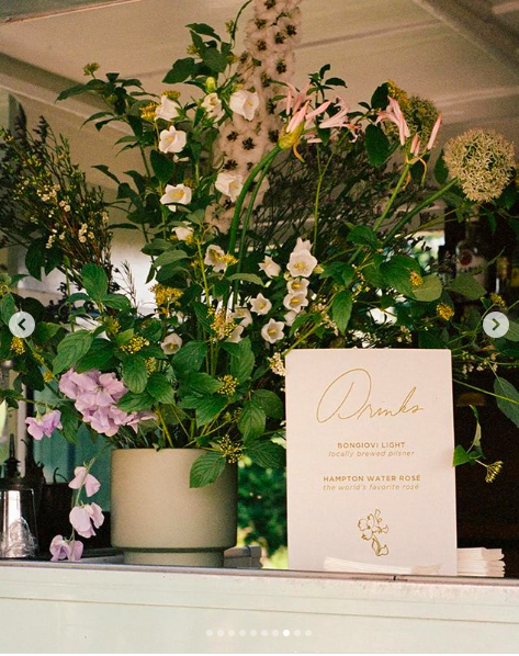 A view of the bar and cocktail menu at Jesse Light and Jesse Bongiovi's five-day wedding celebration, posted on July 13, 2024 | Source: Instagram/alison_events