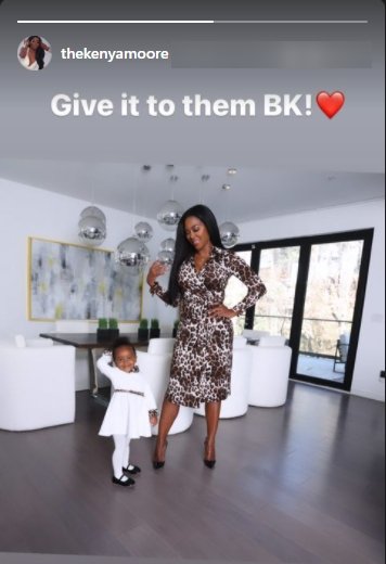 A screenshot of Kenya Moore's post on her Instagram story | Photo: Instagram.com/thekenyamoore/