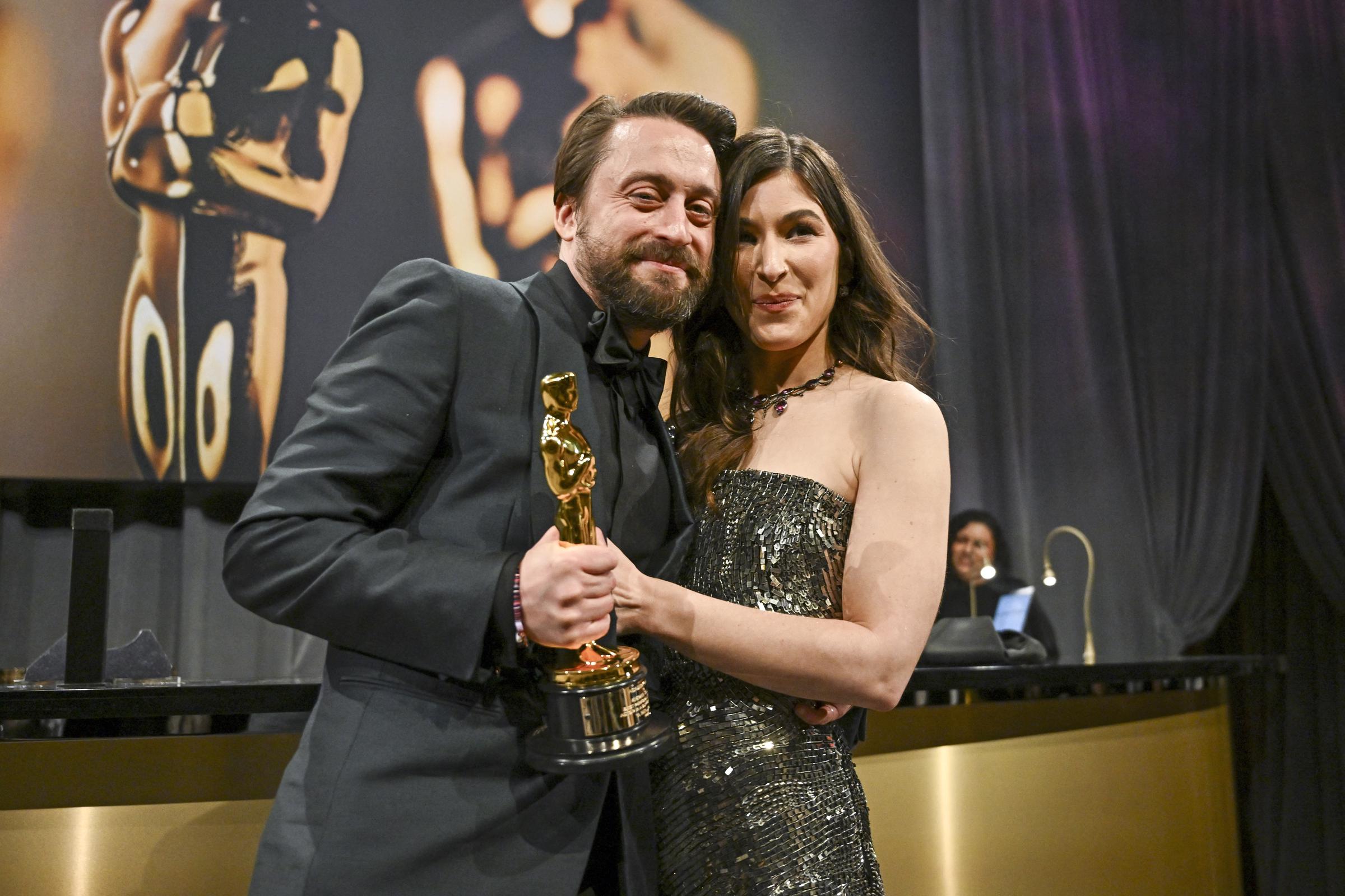 Kieran Culkin poses with Jazz Charton during the 97th Annual Academy Awards Governors Ball at the Dolby Theatre | Source: Getty Images