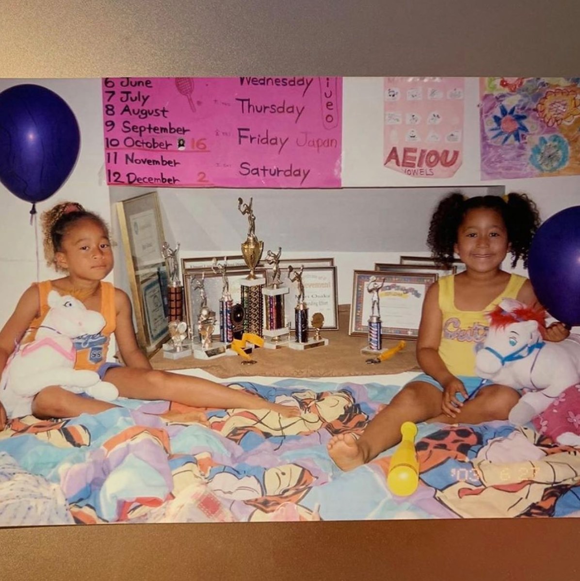 The future tennis legend and her sister as little girls, posted on April 3, 2020. | Source: Facebook/Naomi Osaka 大坂なおみ