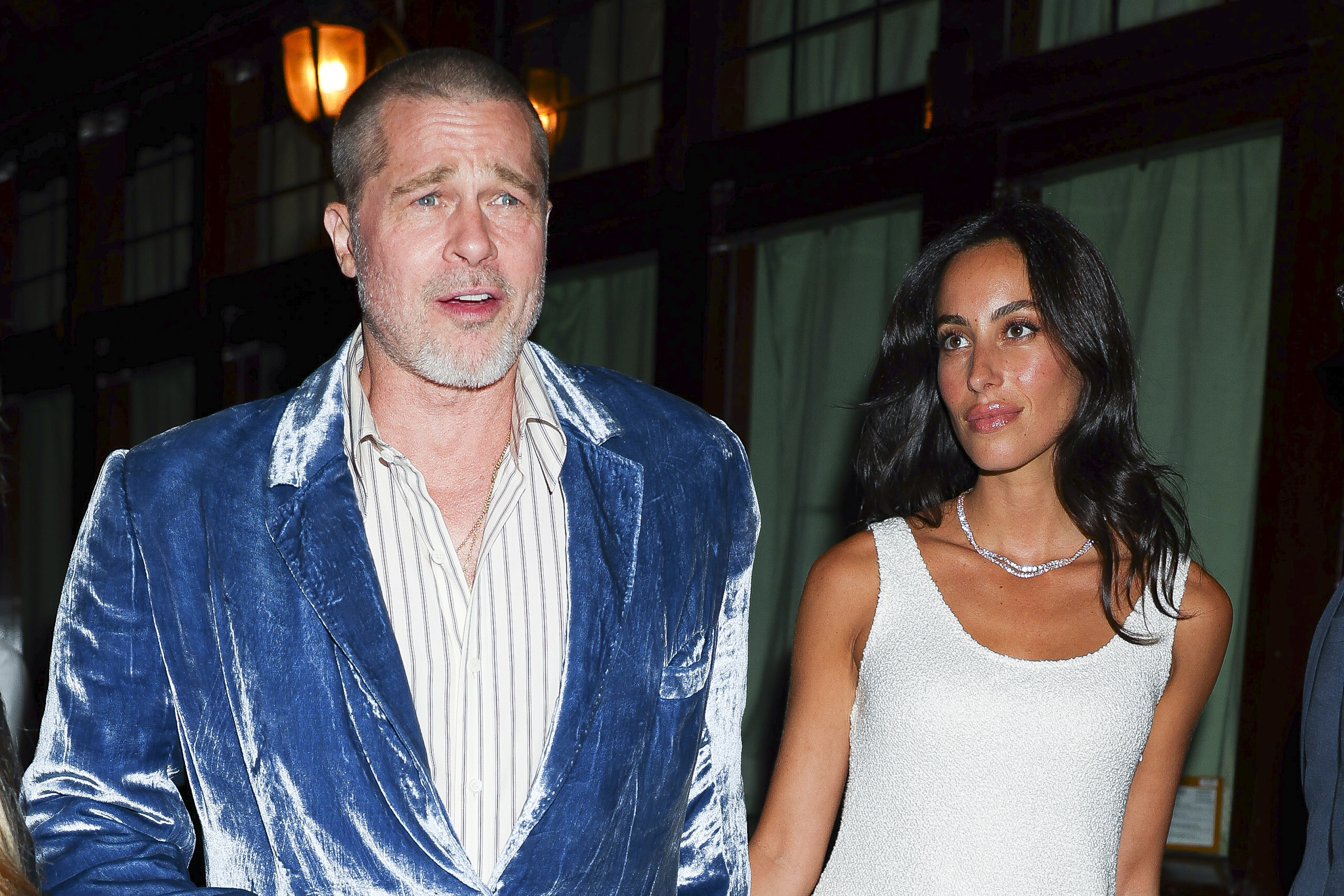 Brad Pitt and Ines de Ramon are seen on June 14, 2025, in New York City | Source: Getty Images