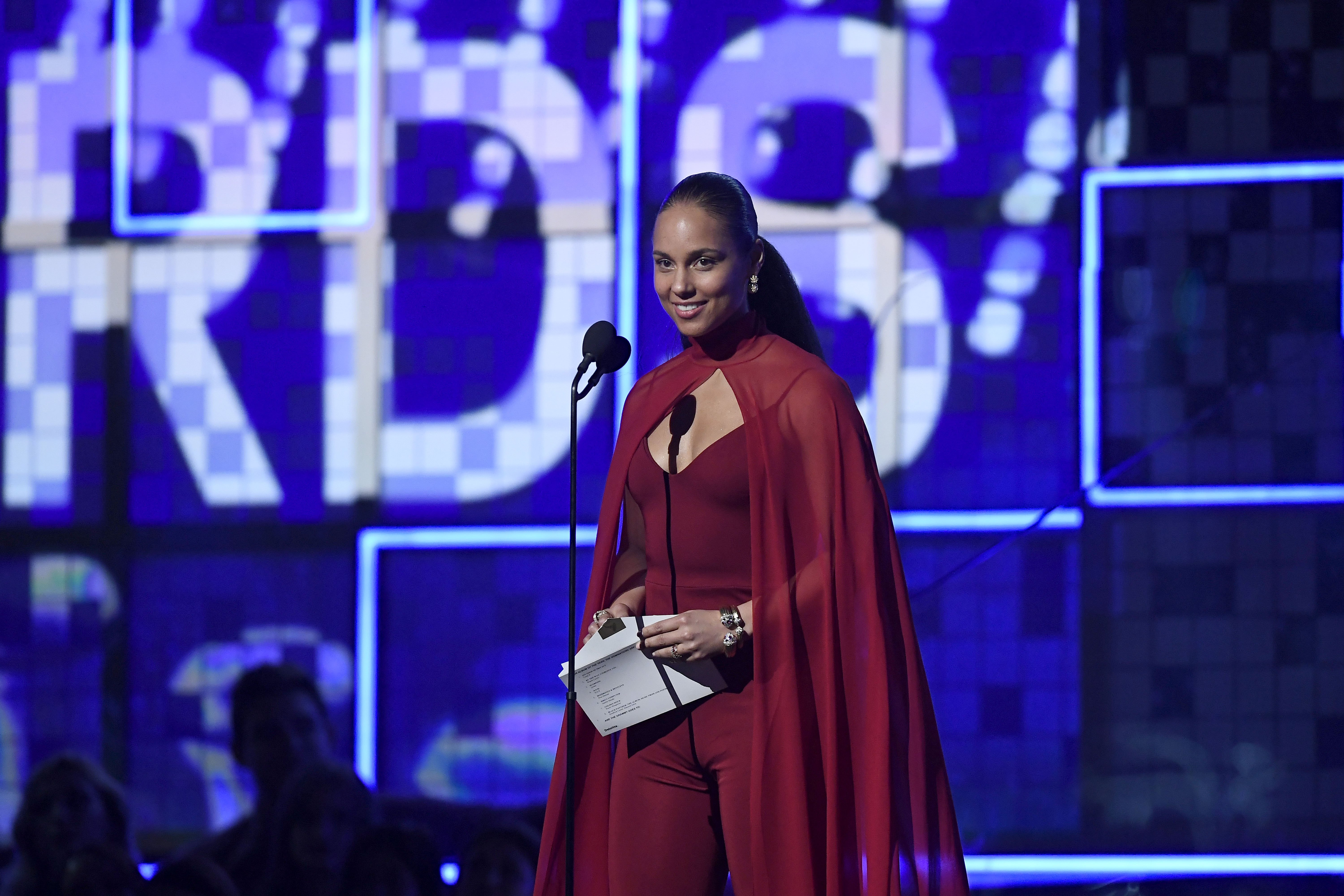 Host Alicia Keys speaks onstage during the 61st Annual GRAMMY Awards at Staples Center on February 10, 2019, in Los Angeles, California. | Source: Getty Images.