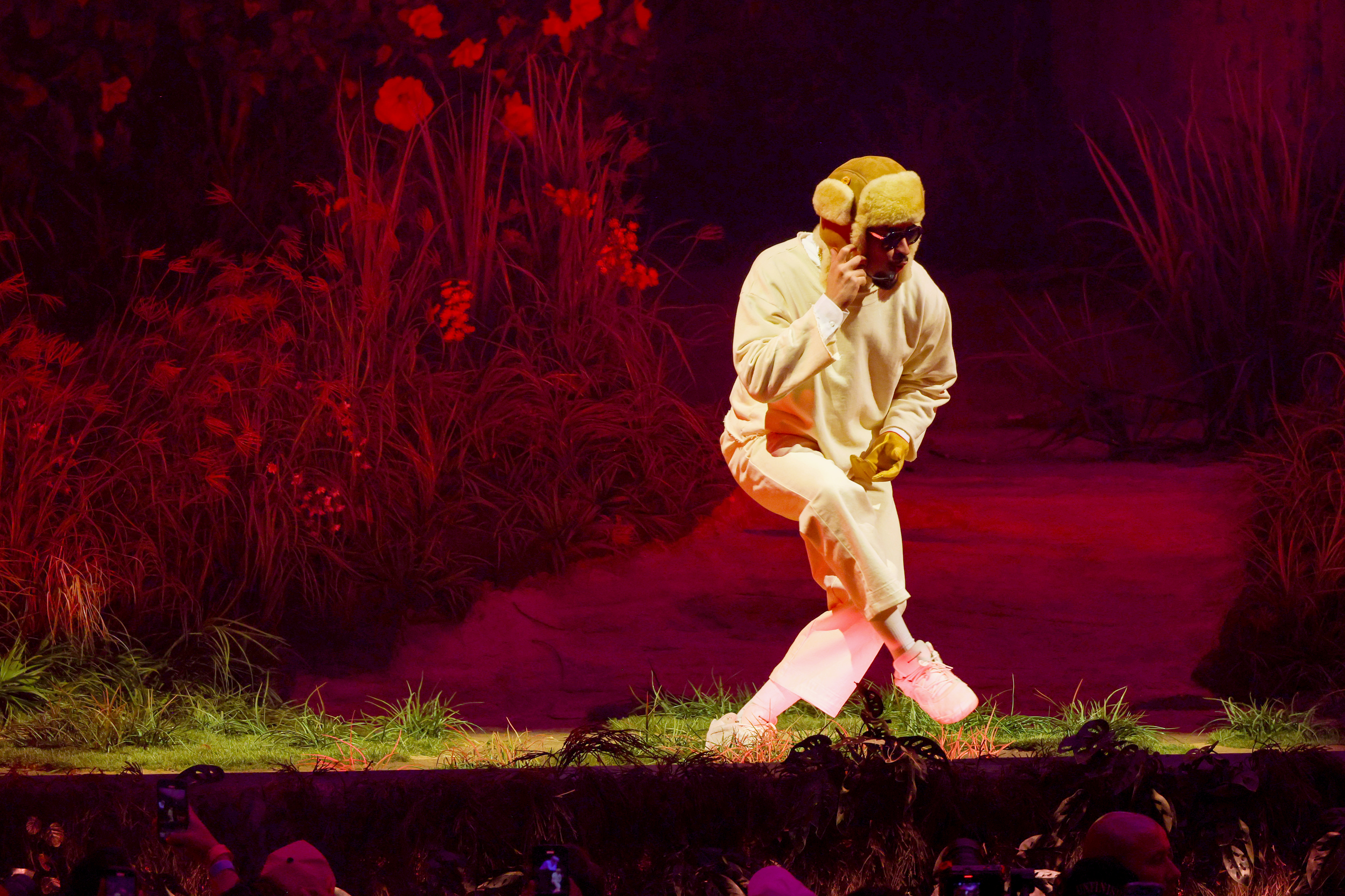 Bad Bunny performs onstage during night one of "No Me Quiero Ir De Aquí" Residencia on July 11, 2025, in San Juan, Puerto Rico. | Source: Getty Images