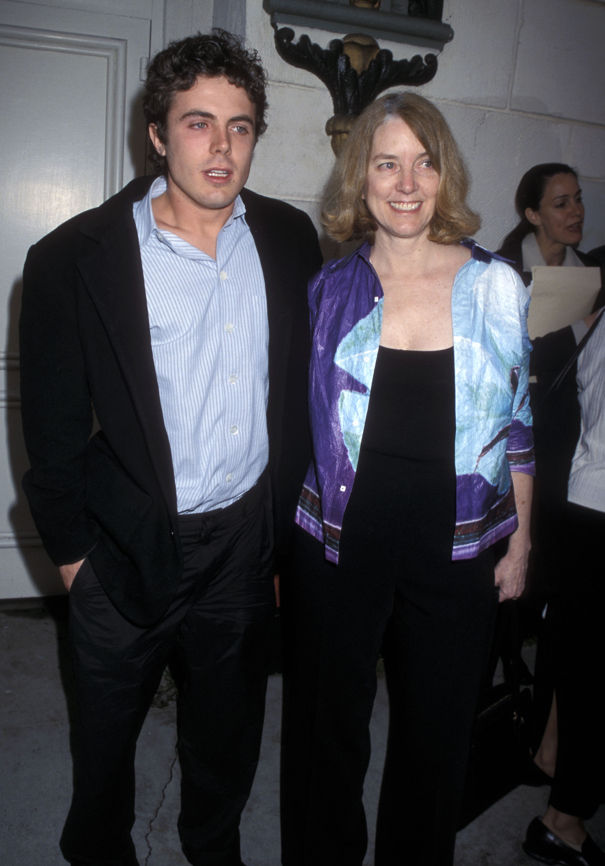 Her name is unusual as it is traditionally used for boys. In this photo, actor Casey Affleck and his mother attended the premiere of "Committed" at the Mann Festival Theatre on April 18, 2000, in Westwood, California. | Source: Getty Images