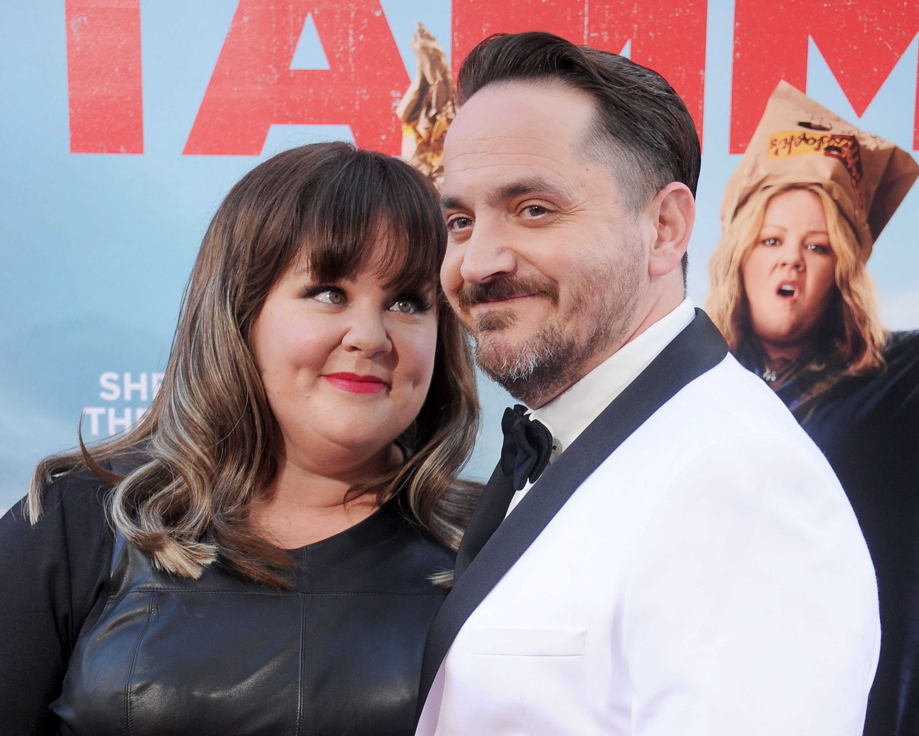Melissa McCarthy and husband Ben Falcone arrive at the premiere of "Tammy" at TCL Chinese Theatre on June 30, 2014 in Hollywood, California. / Source: Getty Images