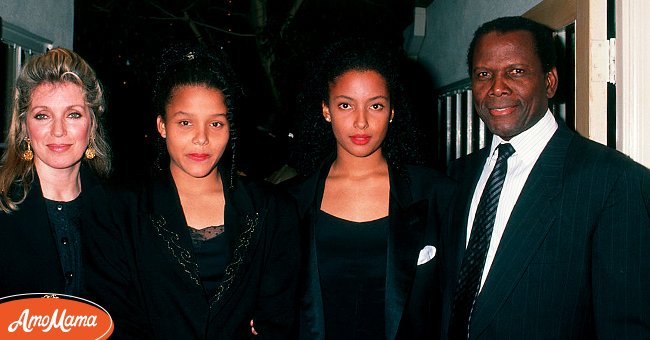 Joanna Shimkus, daughters and Sidney Poitier during 1989 United Negro College Fund Awards in Los Angeles, California, United States. | Source: Getty Images