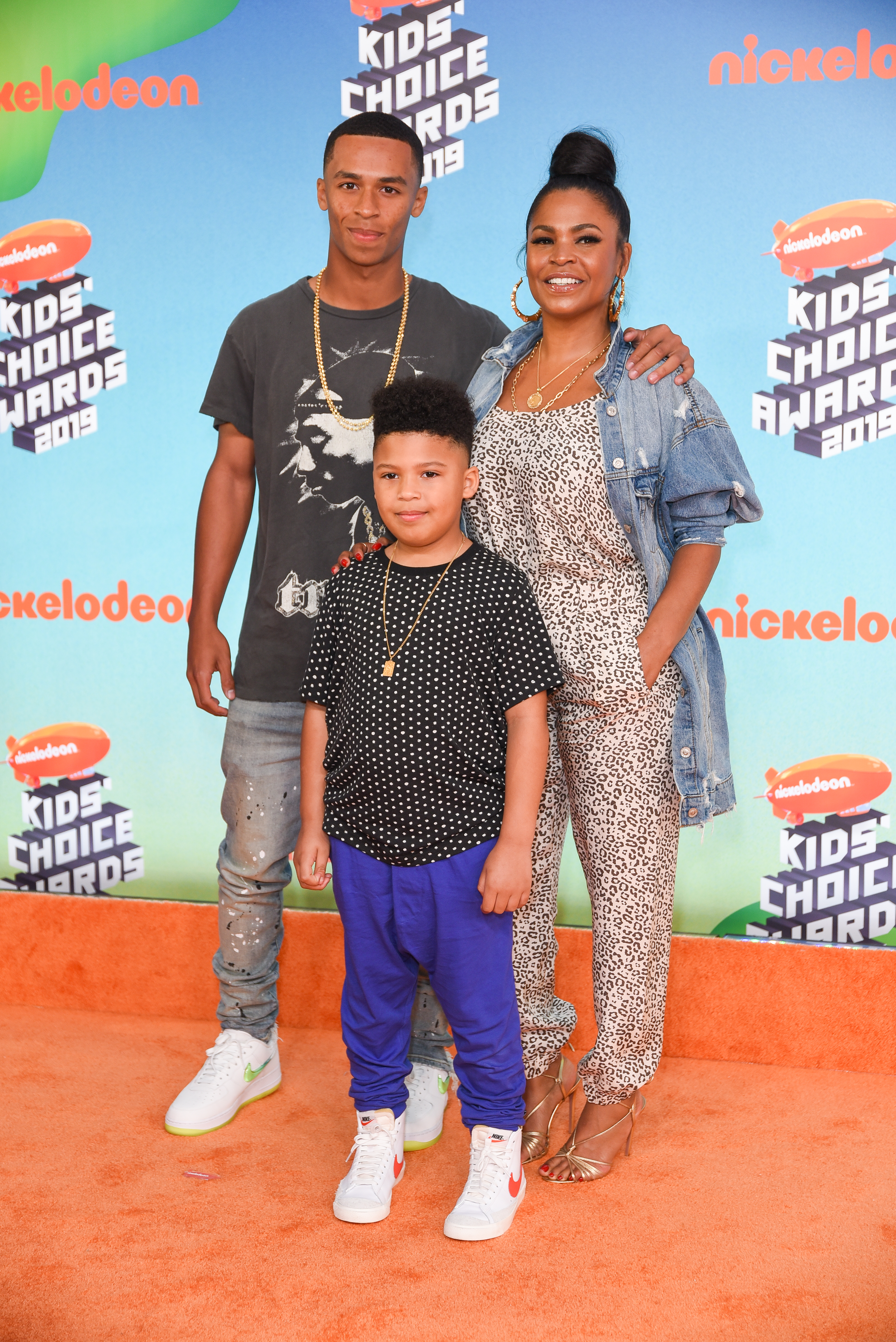 Kez Sunday Udoka, Nia Long and Massai Zhivago Dorsey II at Nickelodeon's 2019 Kids' Choice Awards at Galen Center on March 23, 2019 in Los Angeles, California. | Source: Getty Images
