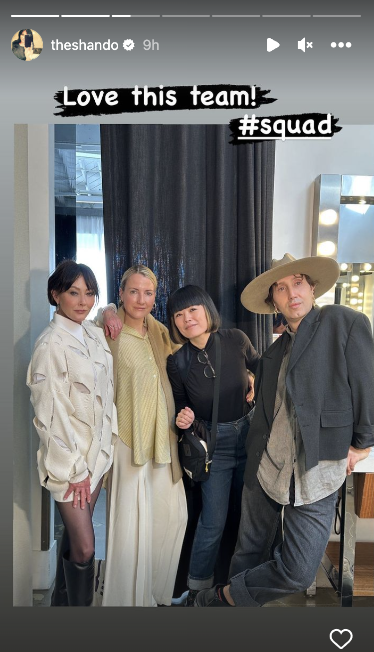 Shannen Doherty and her glam team as posted on her Instagram Story dated November 2023 | Source: Instagram.com/theshando