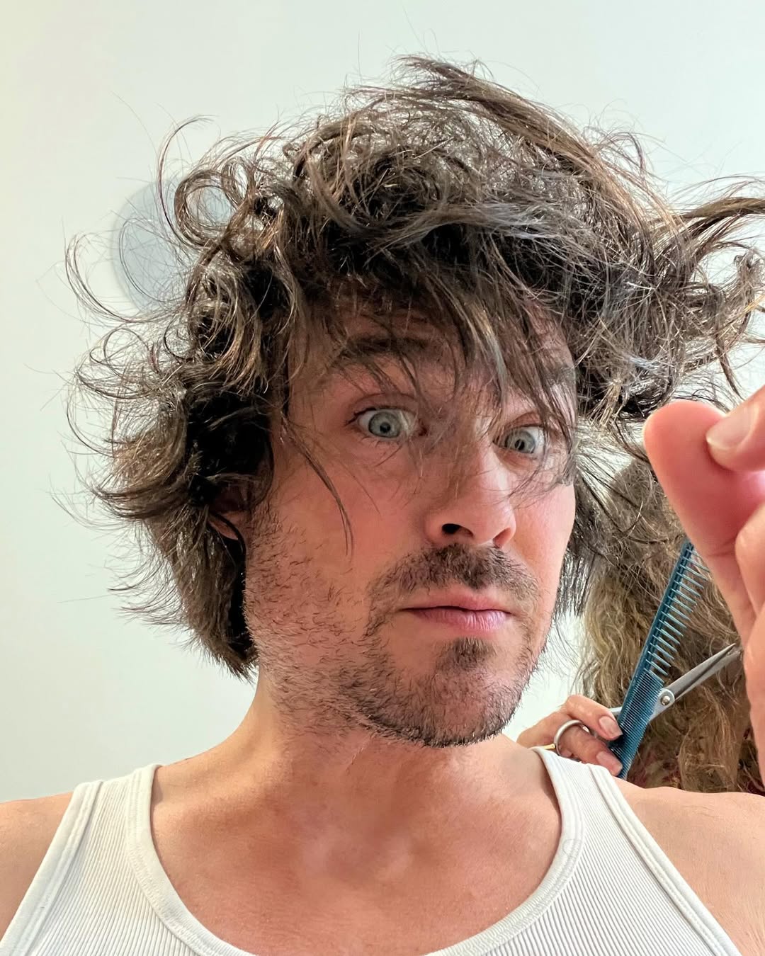 A close-up of Ian Somerhalder with his eyes wide open, dated June 2024 | Source: Instagram/iansomerhalder