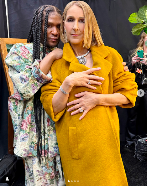 Law Roach and Céline Dion posing for a picture posted on February 6, 2024 | Source: Instagram/celinedion