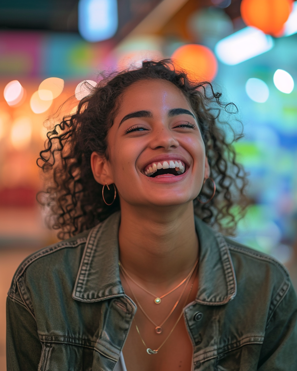 A laughing woman | Source: Midjourney