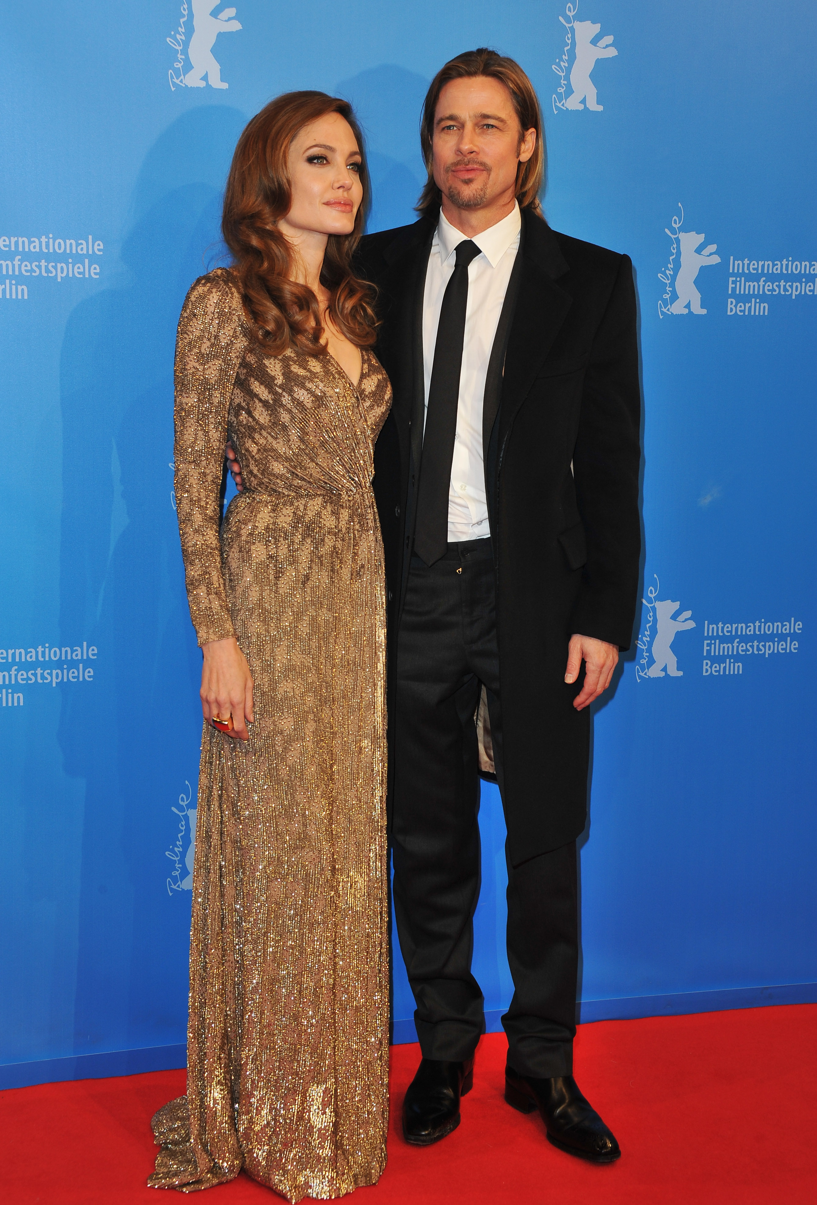 Brad Pitt and Angelina Jolie on February 11, 2012 in Berlin, Germany | Source: Getty Images