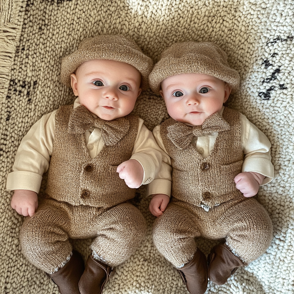 Twin boys wearing similar outfits | Source: Midjourney