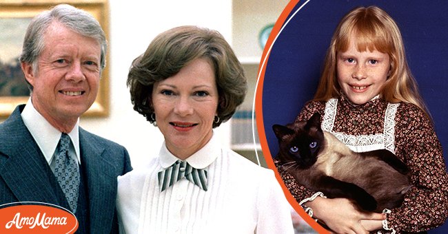 A portrait of Jimmy and Rosalynn Carter on November 17, 1978, and their daughter Amy Carter with her cat Misty Malarky Ying Yang on August 15, 1977 | Photos: HUM Images/Universal Images Group/Getty Images