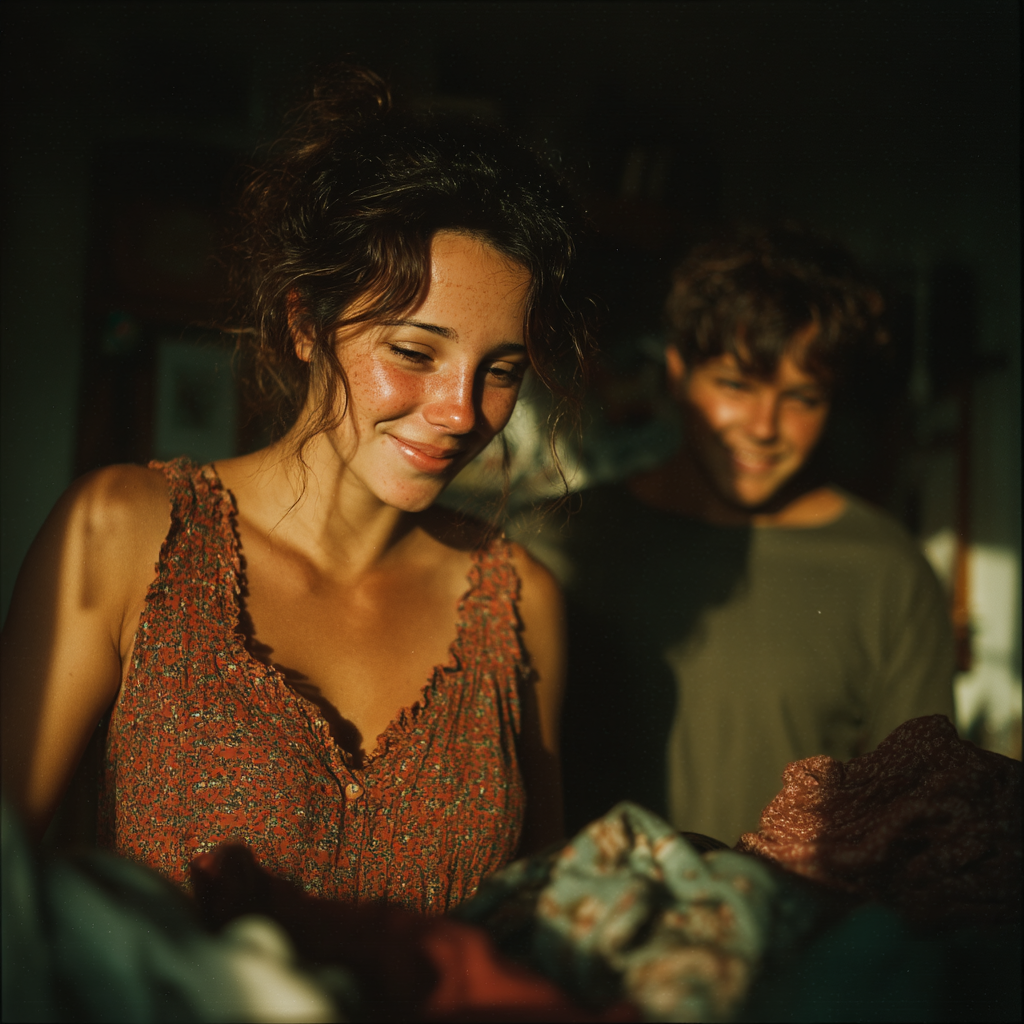 A couple folding laundry | Source: Midjourney