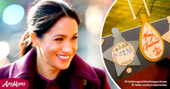 Meghan Markle shows her calligraphy skills helping with Christmas decorations at a nursing home