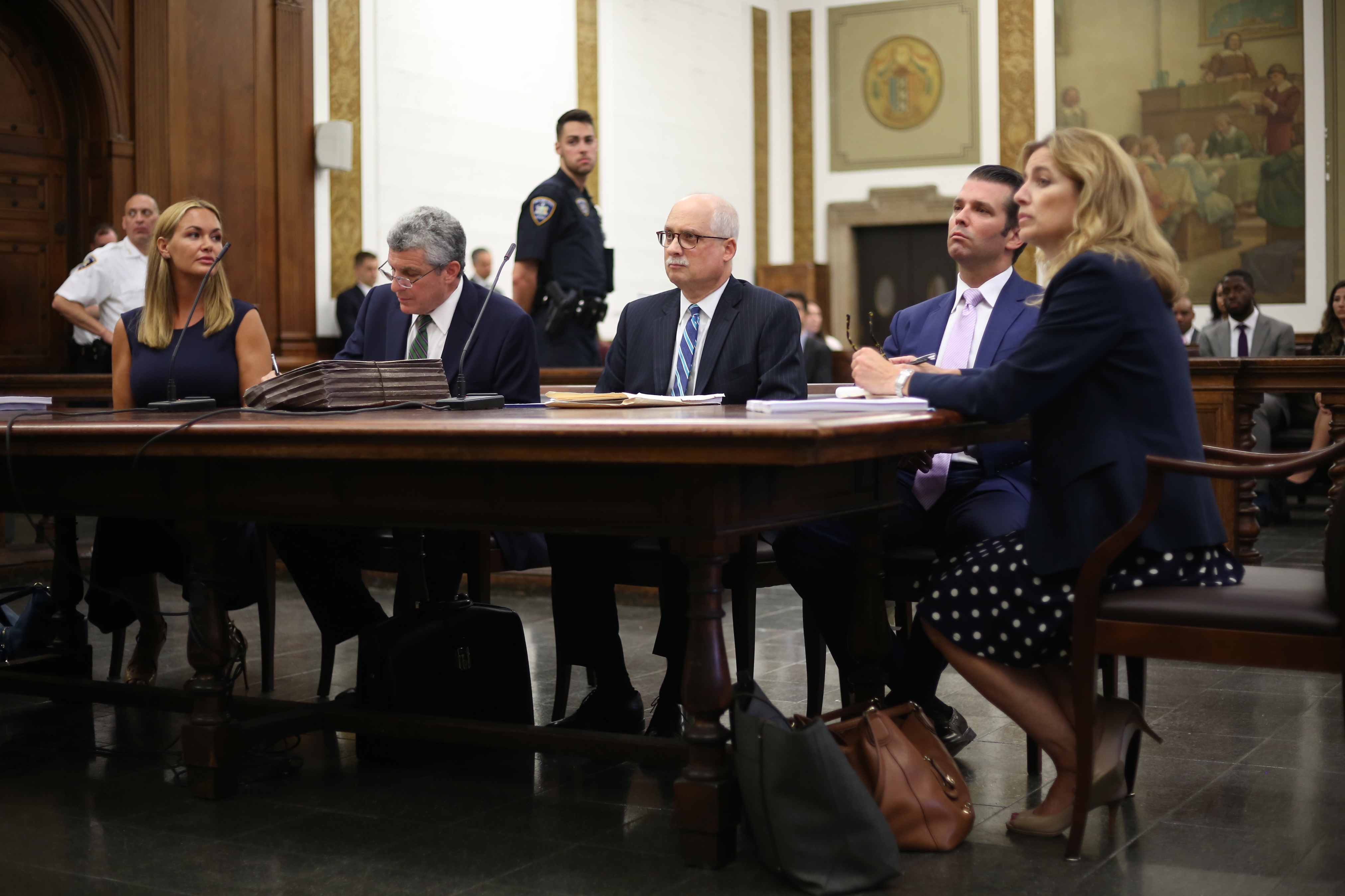 Vanessa and Donald Trump Jr. in Civil Supreme Court for the first hearing in their divorce proceedings on July 26, 2018, in New York. | Source: Getty Images