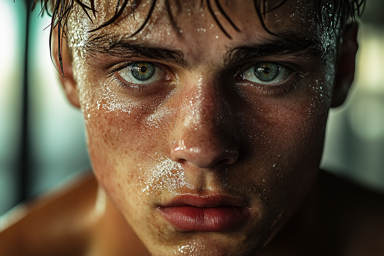 Close-up of a young man in a gym | Source: Midjourney