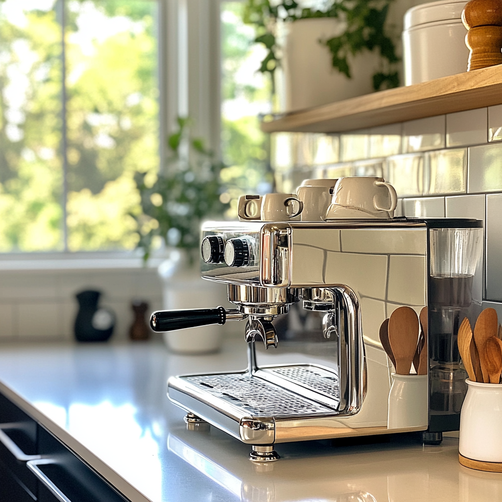 A coffee machine in a kitchen | Source: Midjourney