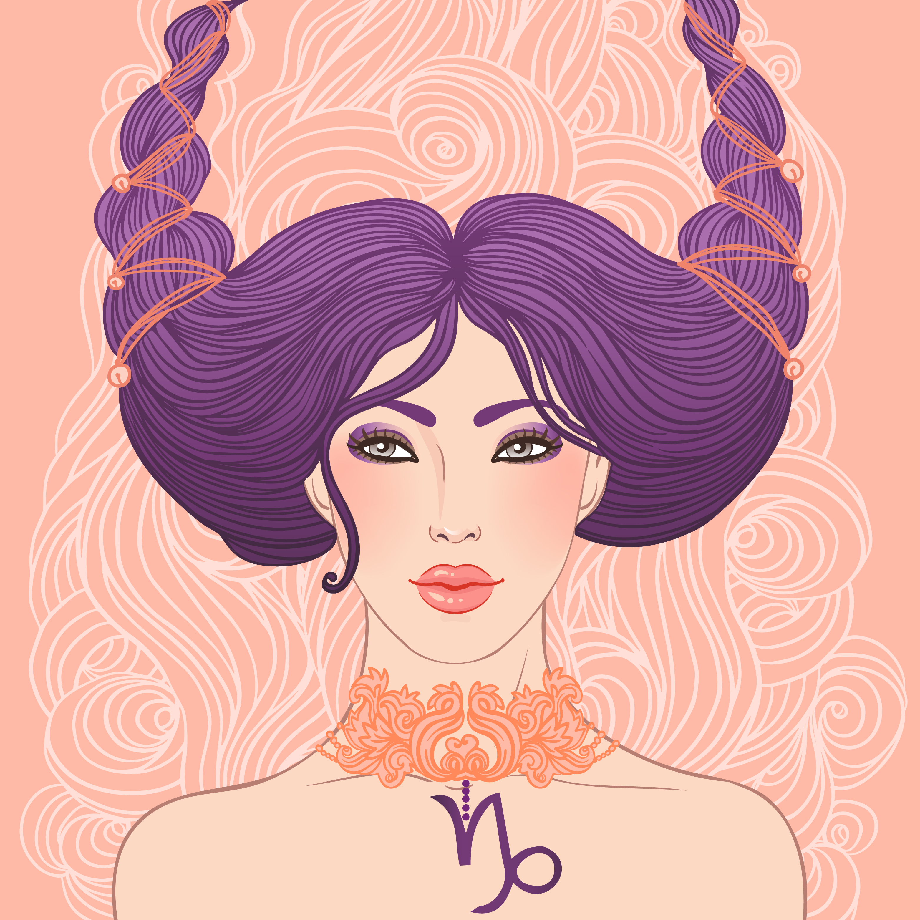 An illustration of a woman representing the Capricorn zodiac sign | Source: Shutterstock