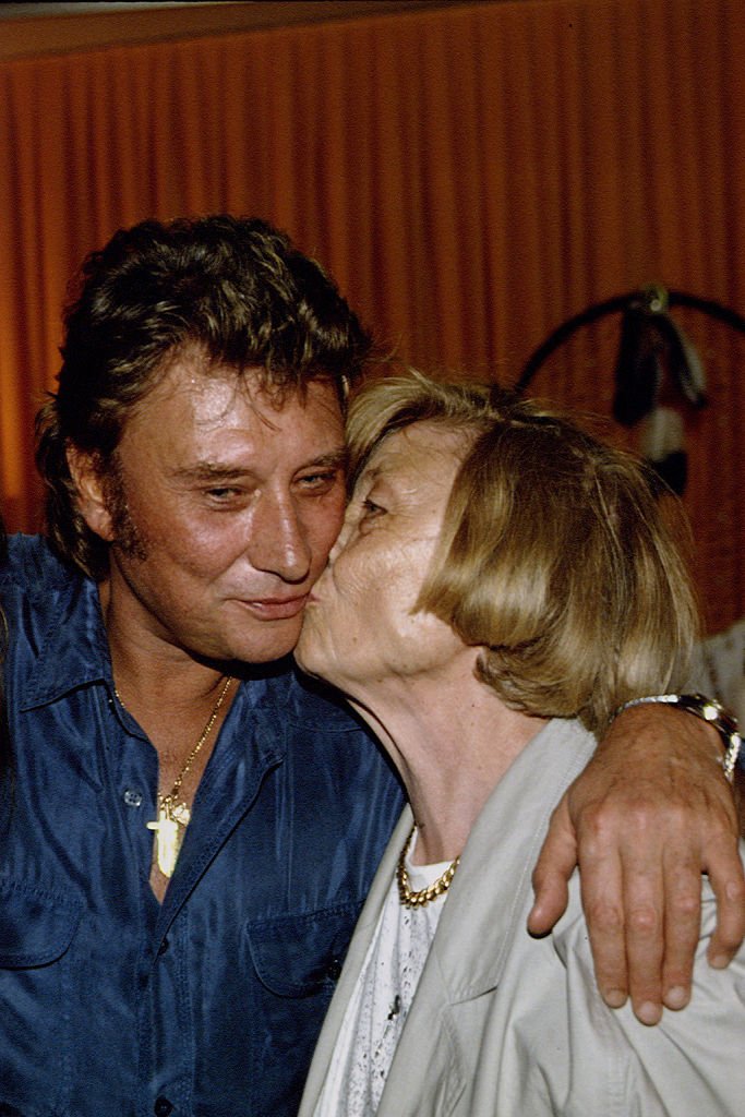 First anniversary of Johnny Hallyday’s concert - Johnny in his dressing room with his mother Huguette Galmich.  .  І Source: Getty Images