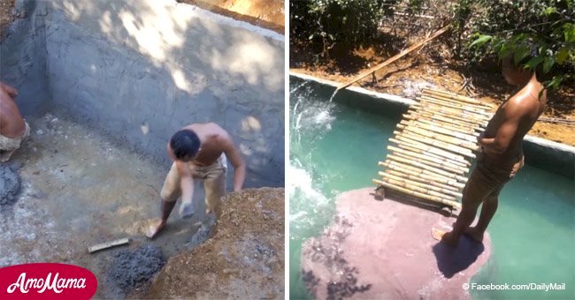 These two men built a pool from scratch with their bare hands