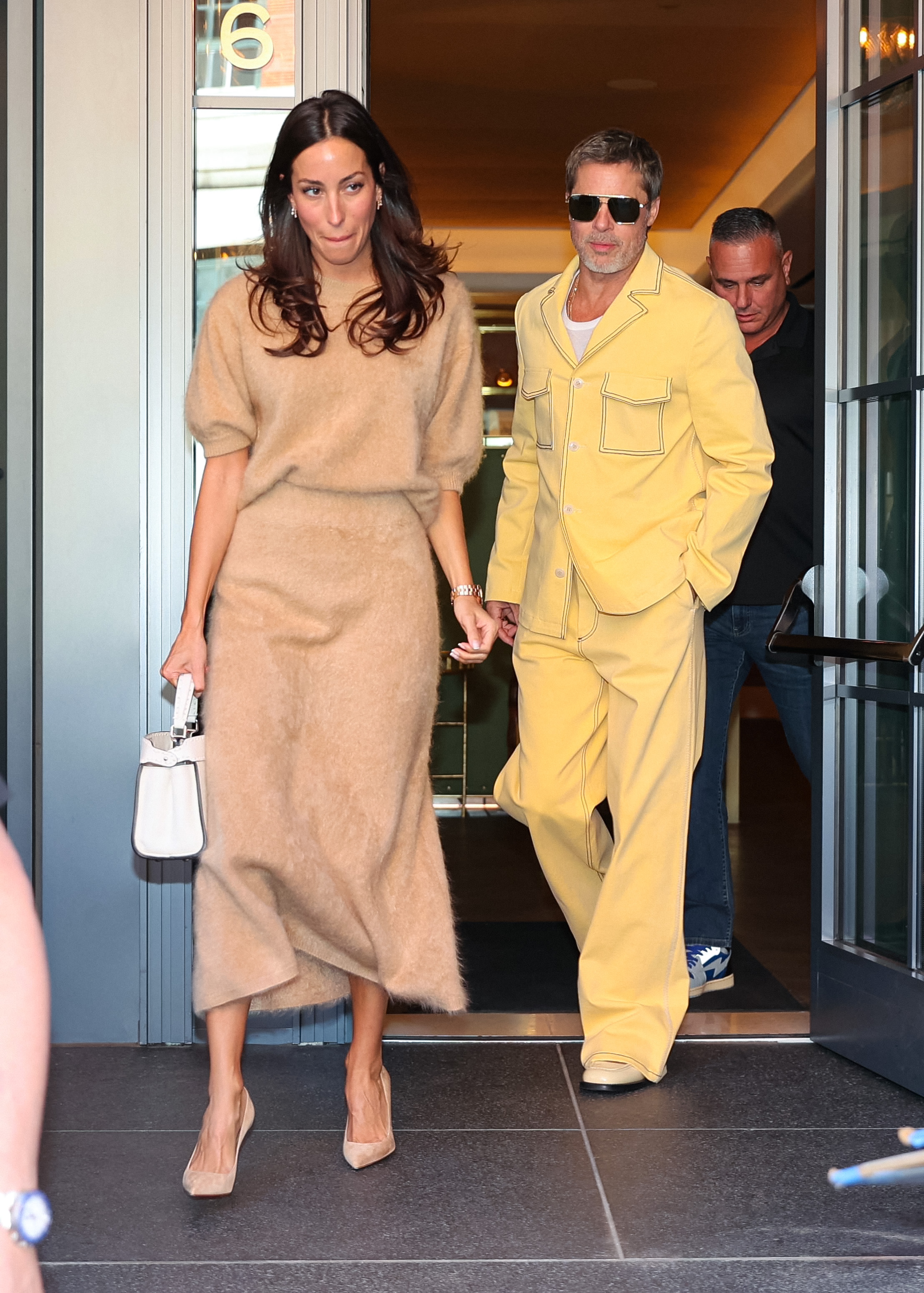 Ines de Ramon and Brad Pitt spotted out in New York City on September 9, 2024 | Source: Getty Images