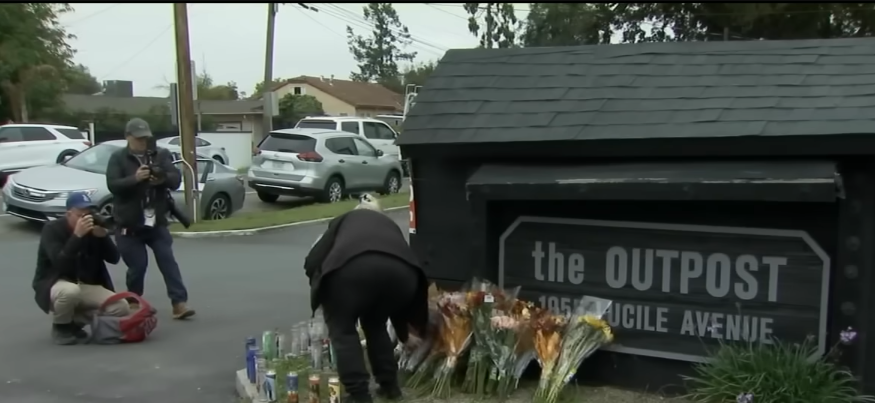 Memorial for the victims of the birthday party shooting in Stockton, California, from a video dated December 1, 2025 | Source: Youtube/ABC7