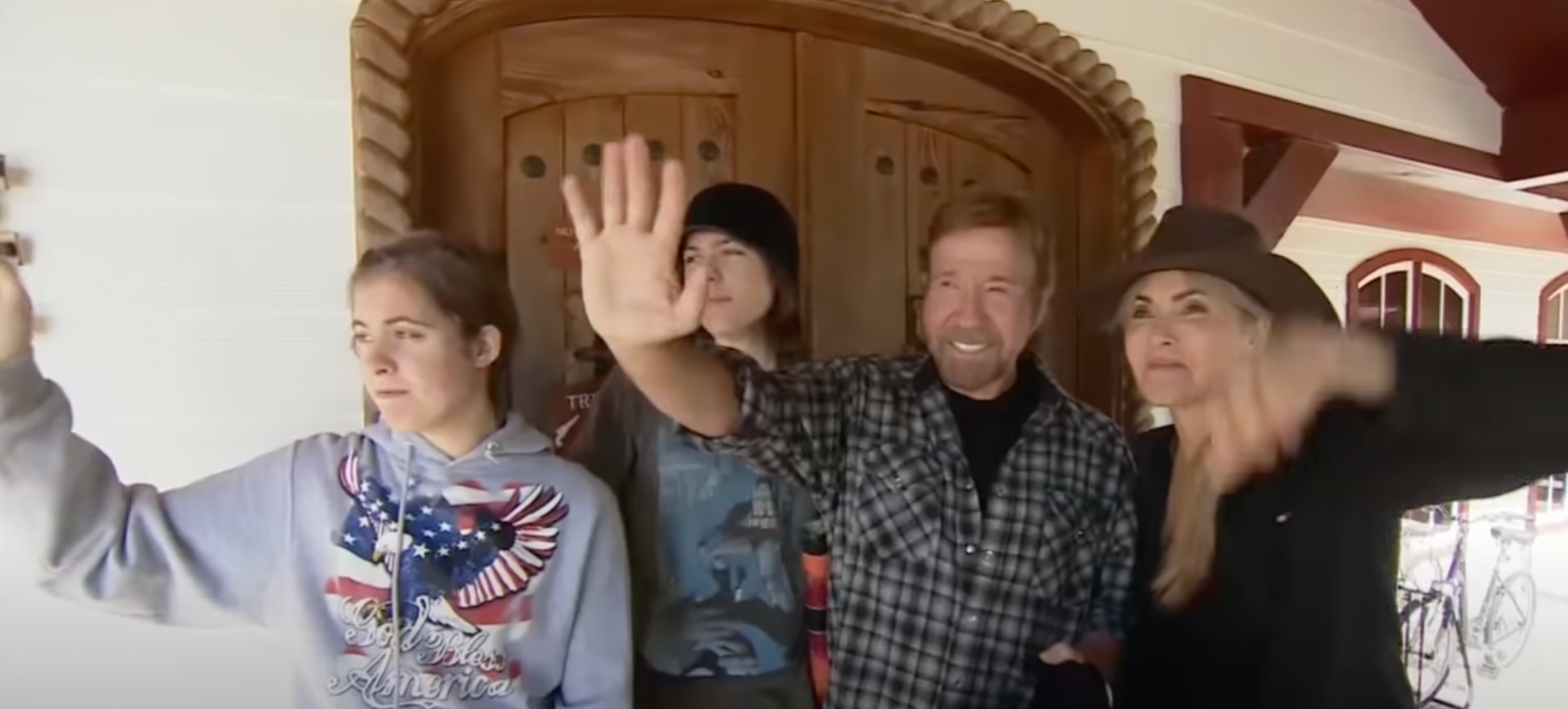 Chuck Norris' and his family at his ranch | Source Youtube.com/TODAY
