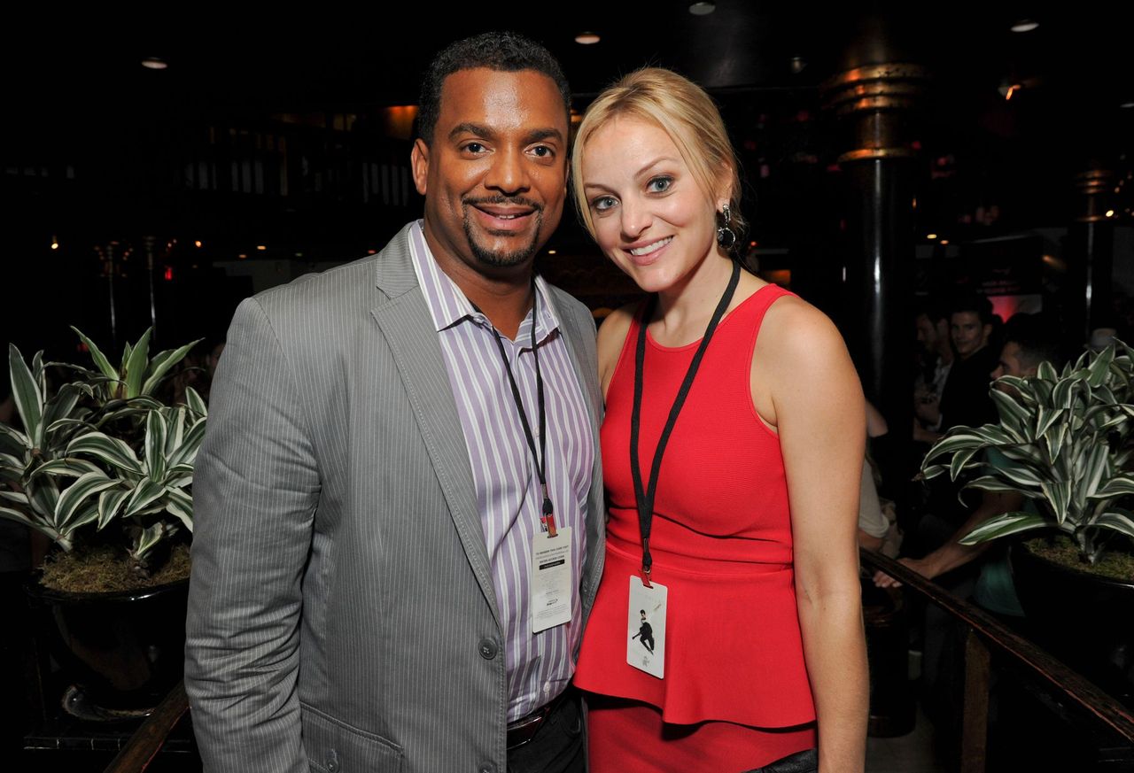 Alfonso Ribeiro and Angela Unkrich attends the debut of Mark Ballas' EP, "Kicking Clouds" at Crustacean on September 16, 2014 in Beverly Hills, California. | Source: Getty Images