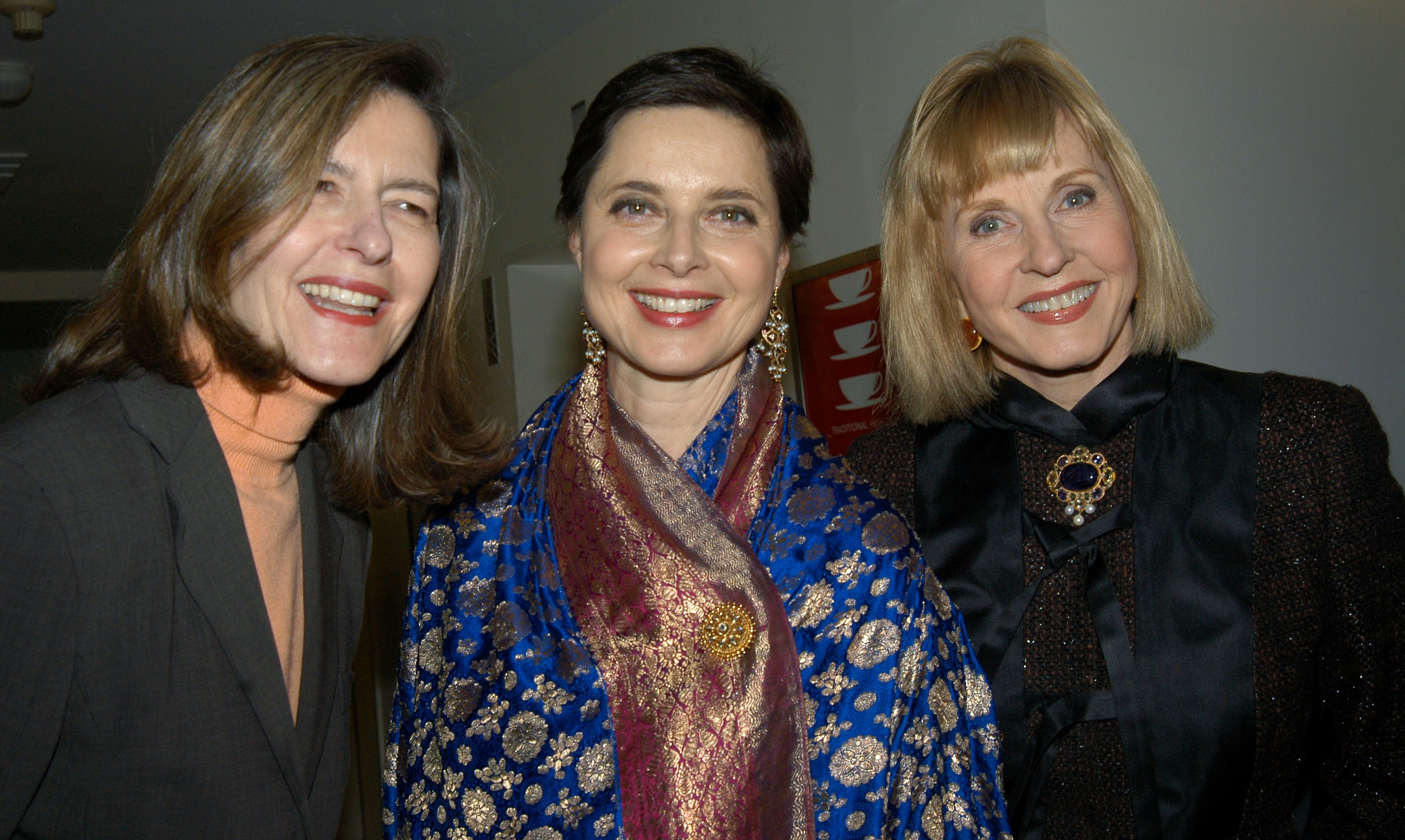 Isotta Rosellini, Isabella Rossellini, and Pia Lindström at an opening night party for the play "The Stendhal Syndrome" on February 15, 2004, in New York | Source: Getty Images