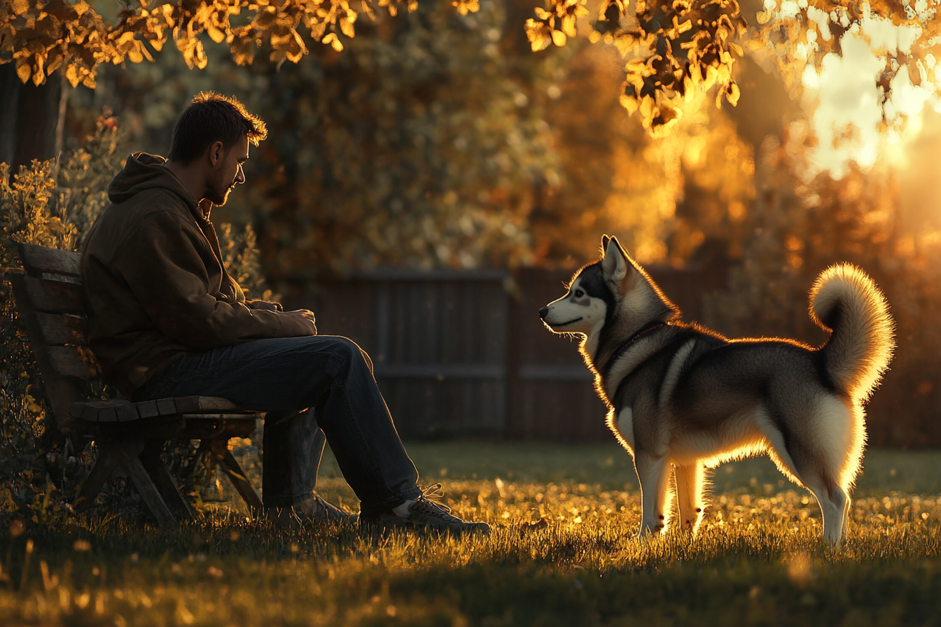 A man with a dog | Source: Midjourney