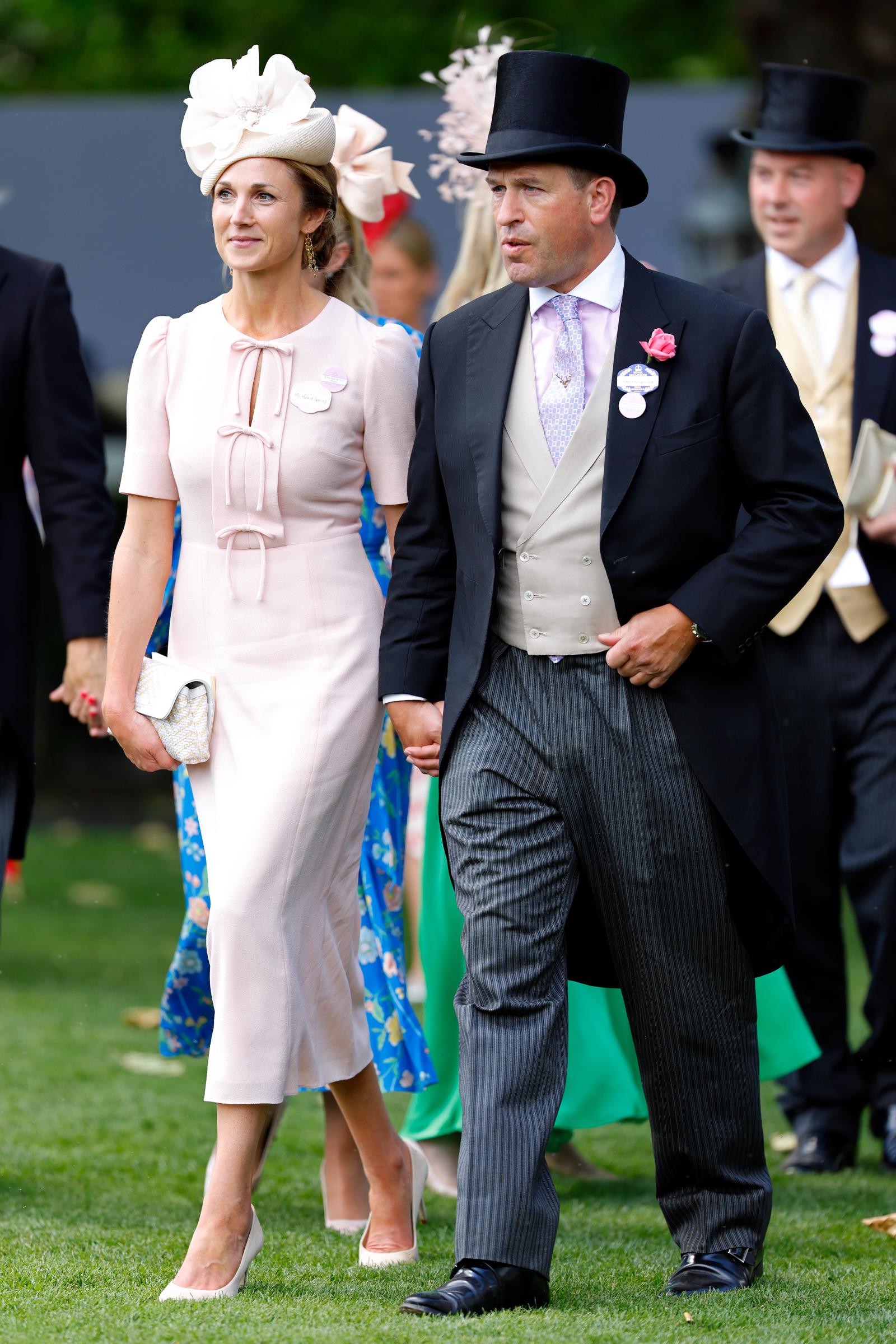 Harriet Sperling and Peter Phillips attend day four of Royal Ascot 2024 at Ascot Racecourse on June 21 in Ascot, England. | Source: Getty Images