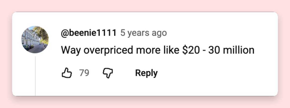 Some netizens believed that the estate with all its amazing features shown on the tour was not worth the money. Let's see if you agree, so keep scrolling. | Source: YouTube/Architectural Digest