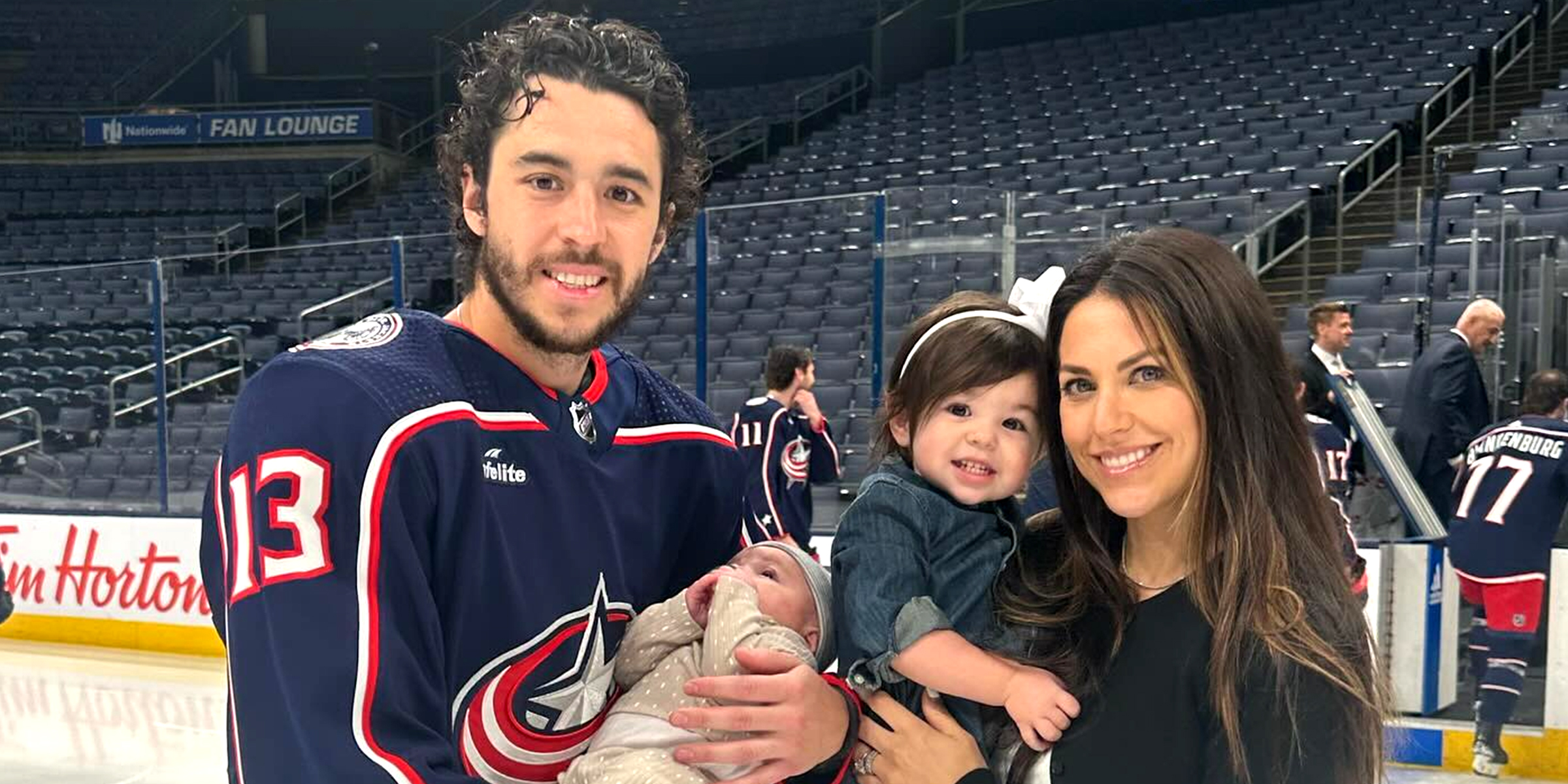 Johnny, baby Johnny, Noa, and Meredith Gaudreau | Source: Instagram/meredithgaudreau_