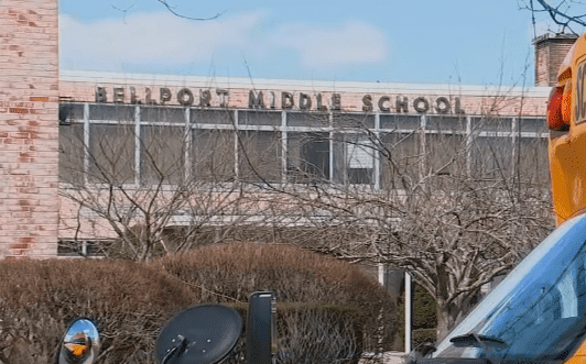 Bellport Middle School in New York. | Source: YouTube/Eyewitness News ABC7NY
