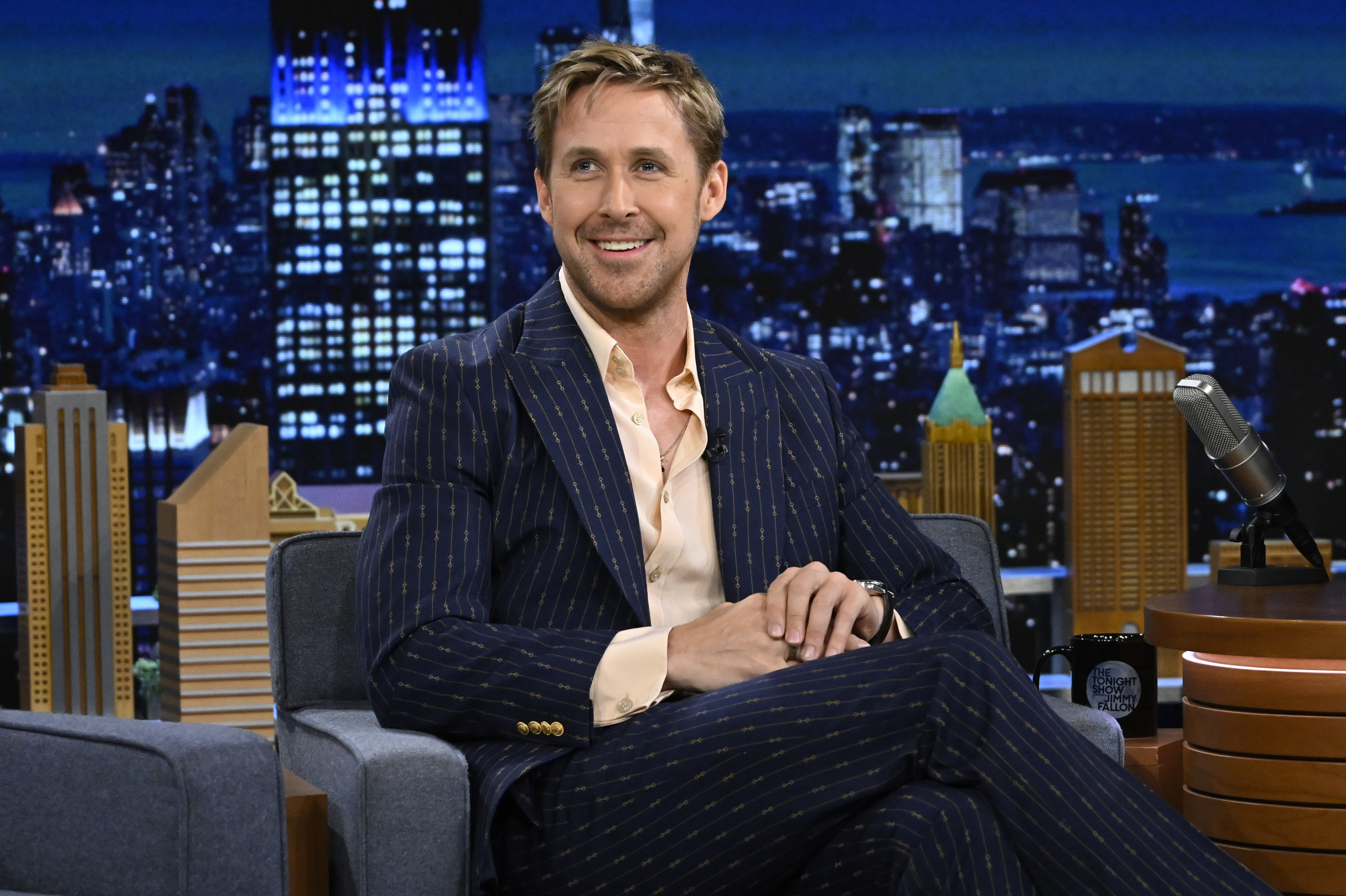 Ryan Gosling during an interview with Jimmy Fallon on "The Tonight Show" on Thursday, July 21, 2022 | Source: Getty Images
