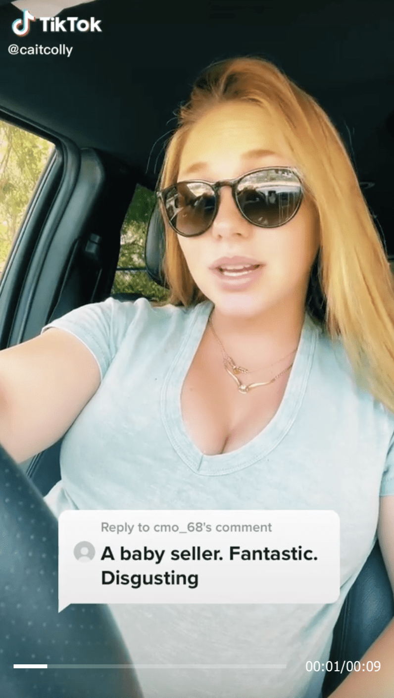 TikToker Caitlyn C shared a video revealing people's vile comments about her choice of being a surrogate. | Photo: tiktok/caitcolly