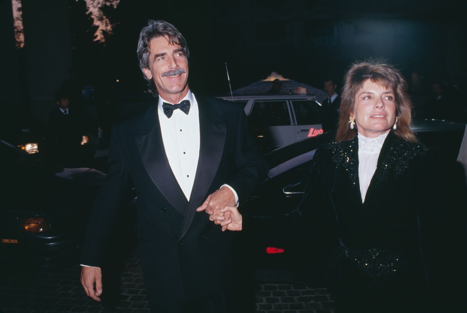 Sam Elliott and Katharine Ross at the 47th Annual Golden Globe Awards in Beverly Hills, Los Angeles, California, in 1990. | Source: Getty Images