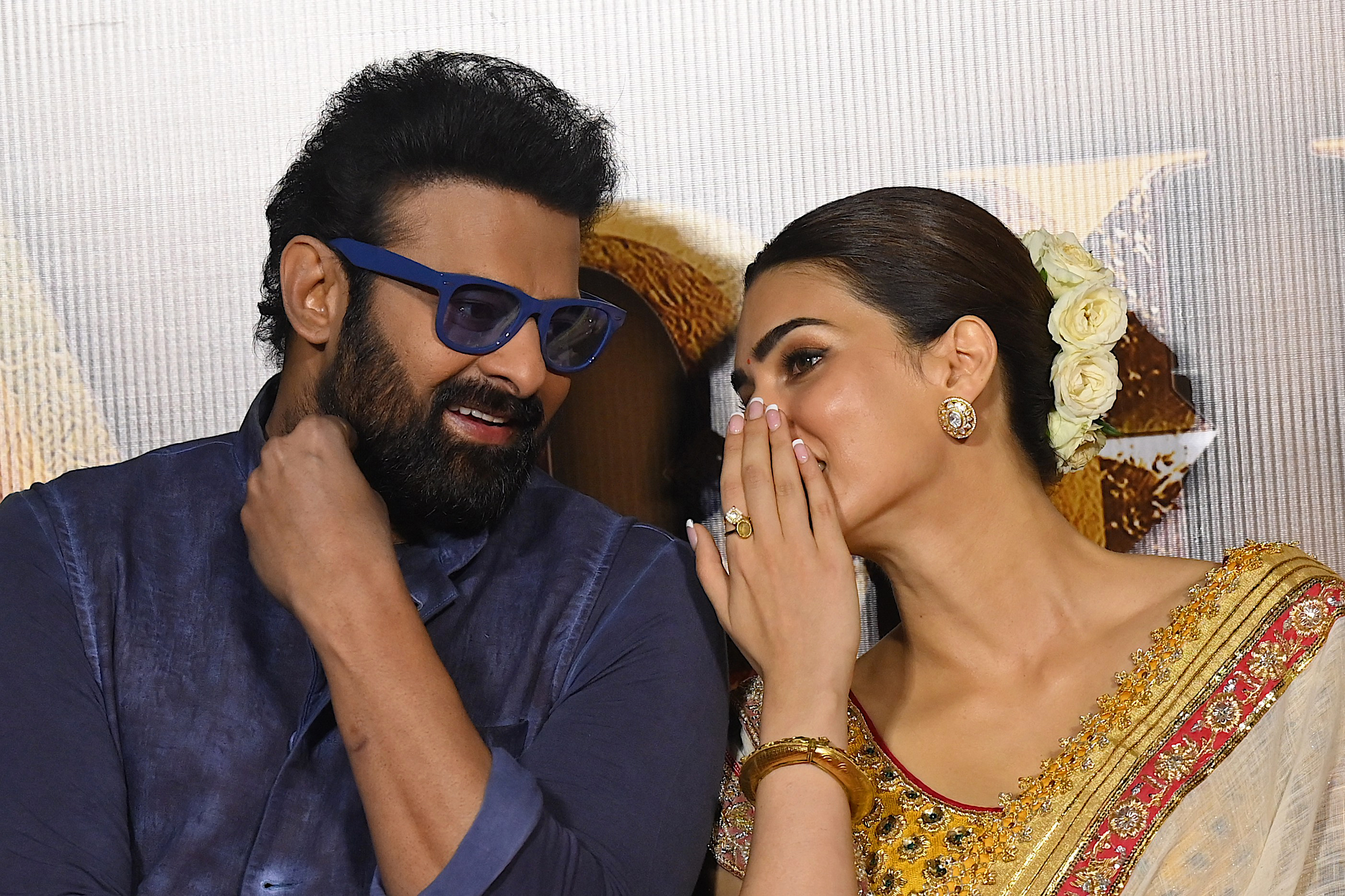 Prabhas and Kriti Sanon at the trailer launch of "Adipurush" in Mumbai on May 9, 2023. | Source: Getty Images