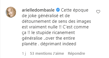 Commentaire de Arielle Dombasle défendant son mari Bernard-Henri Lévy. | Photo : Instagram / bernardhenrilevy