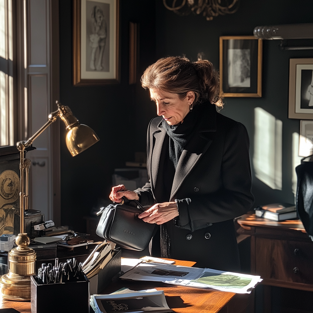 A woman at her desk | Source: Midjourney