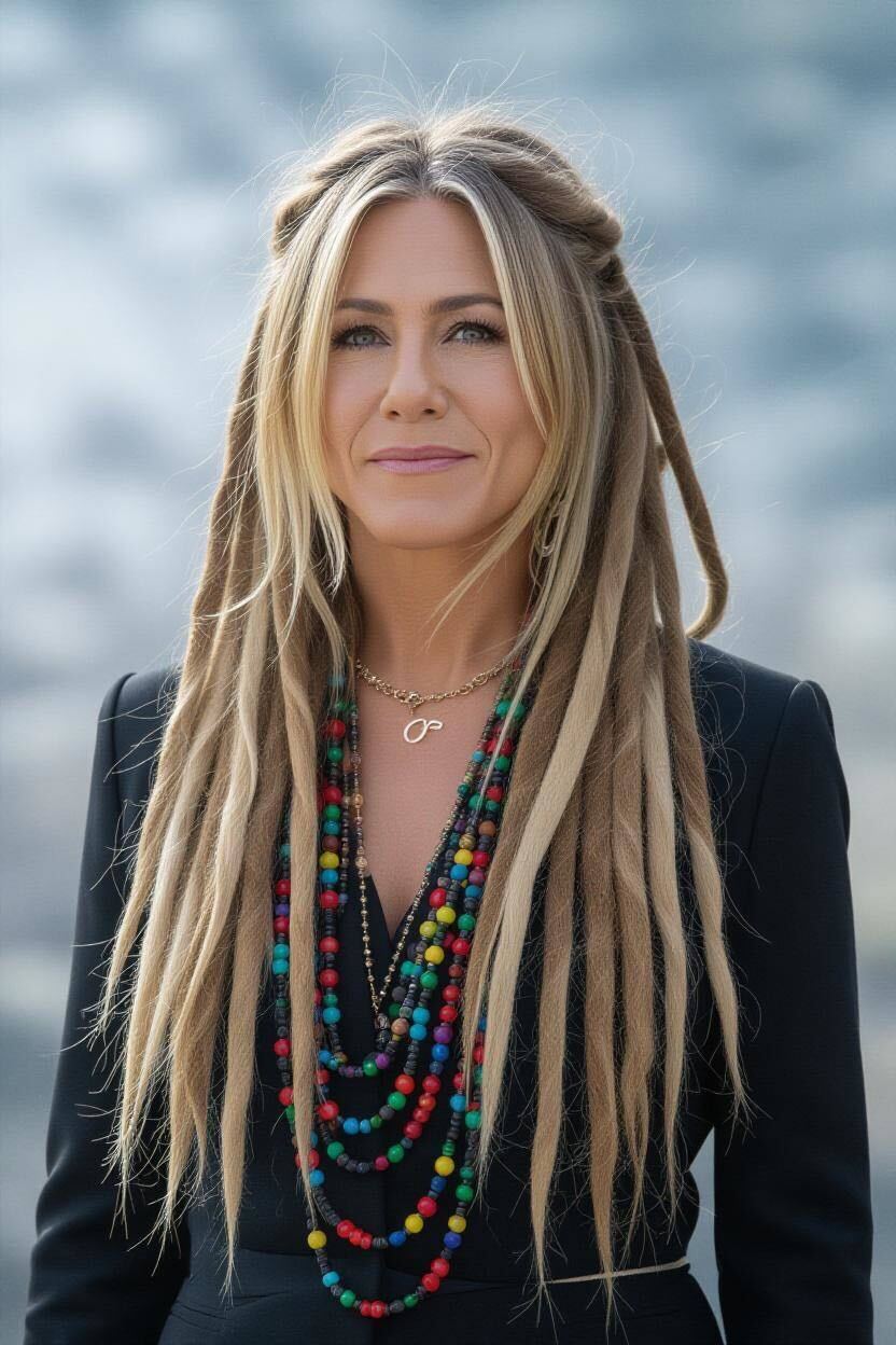 An AI-generated image of Jennifer Aniston with a different hairstyle | Source: Grok