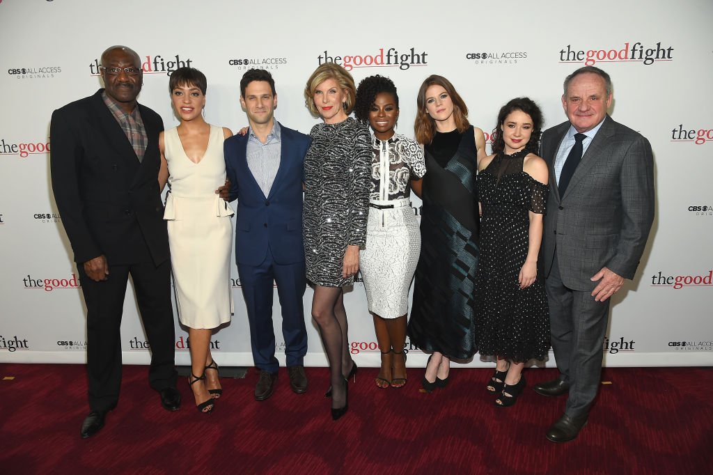 Delroy Lindo, Cush Jumbo, Justin Bartha, Christine Baranski, Erica Tazel, Rose Leslie, and Paul Guilfoyle attend "The Good Fight" World Premiere at Jazz at Lincoln Center on February 8, 2017 | Photo: Getty Images