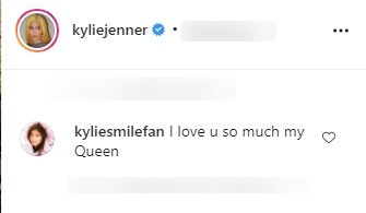 Fan's comment under a picture of Kylie Jenner posted on her Instagram page. | Photo: Instagram/kyliejenner